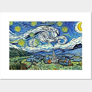 Starry Night Style Posters and Art